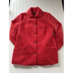 346 Brooks Brothers Women's Riding Jacket Size 16 Red Quilted Puffer